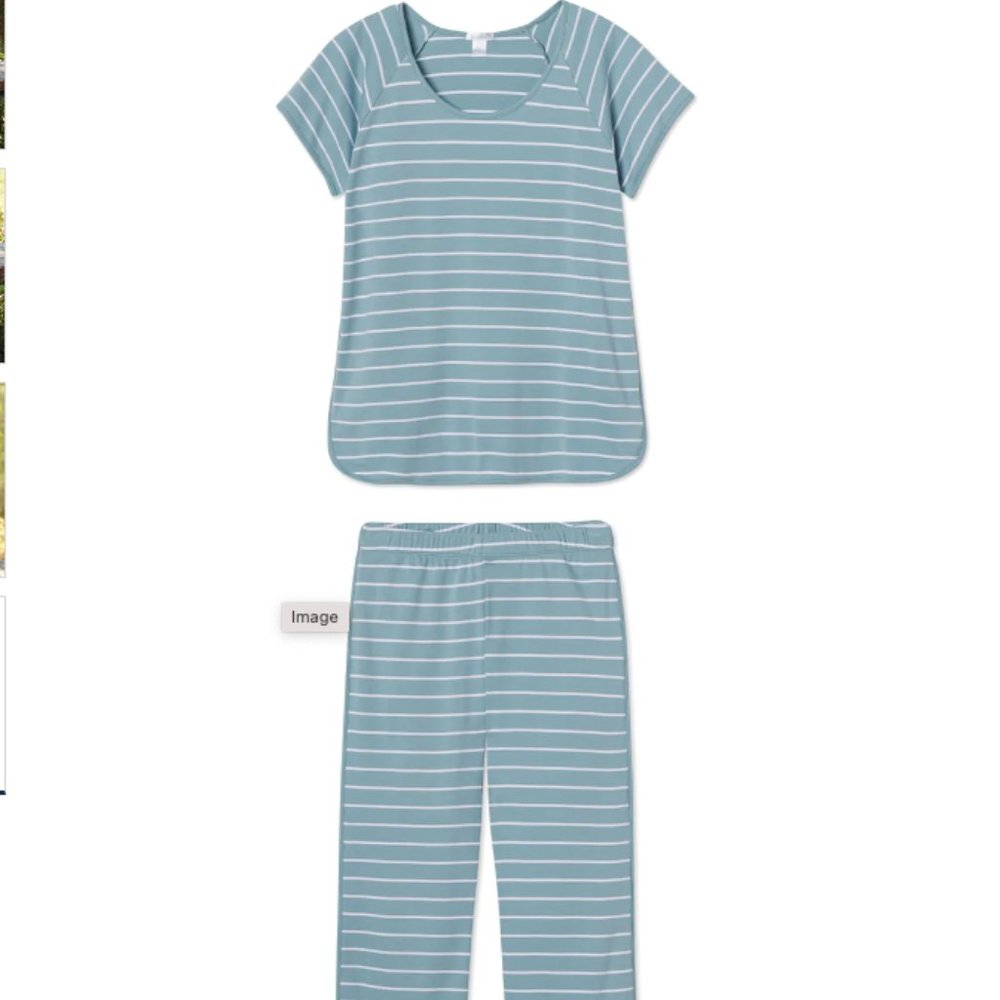 LAKE PAJAMAS Pima Short-Long Set in Chateau - sz M